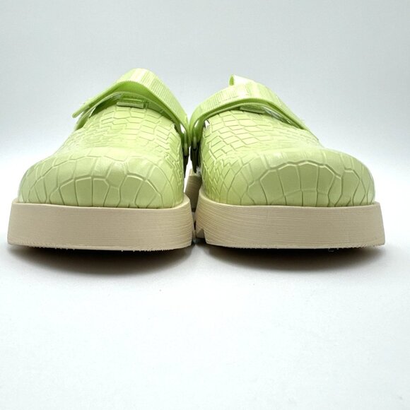 Sorel Women's Viibe Croc Embossed Clog Mule Shoes Slip On Leather Lime Green - Picture 4 of 7